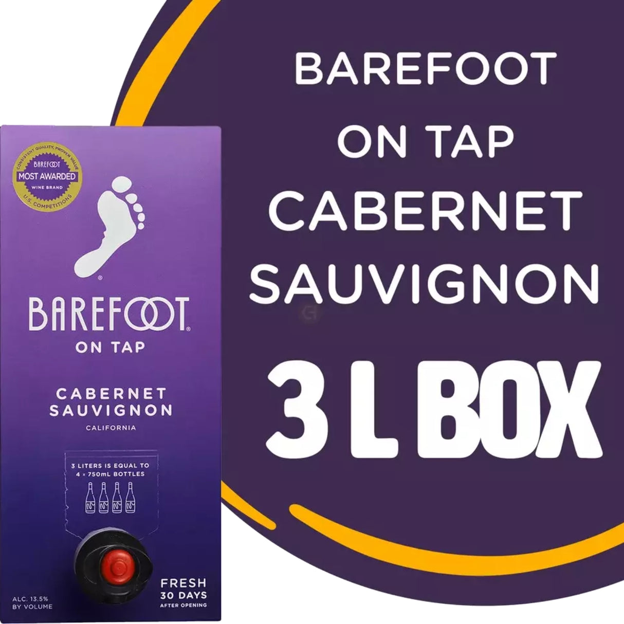 Barefoot Cellars On Tap Cabernet Sauvignon Red Wine Box Wine