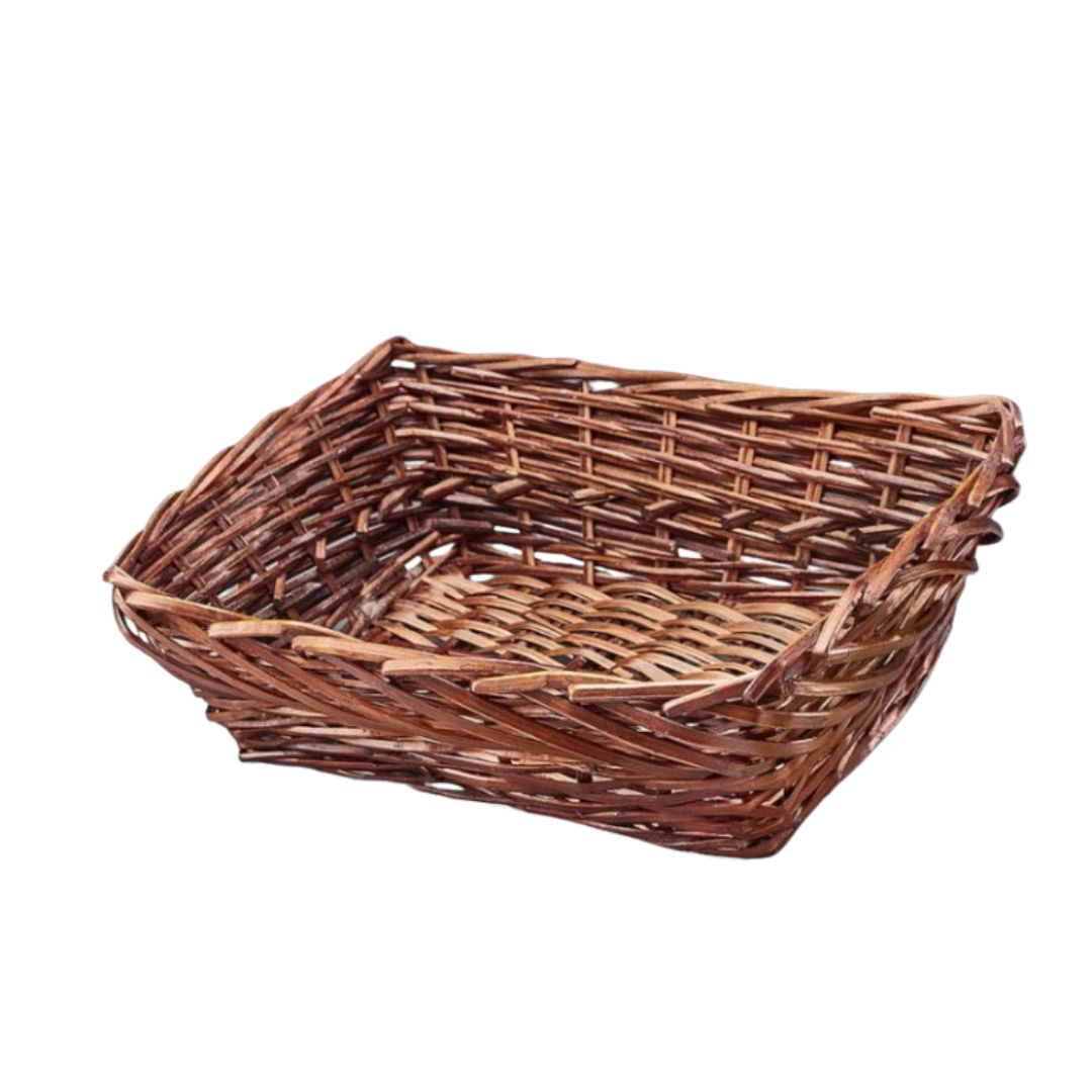 Rect Brn Stain Tray Basket