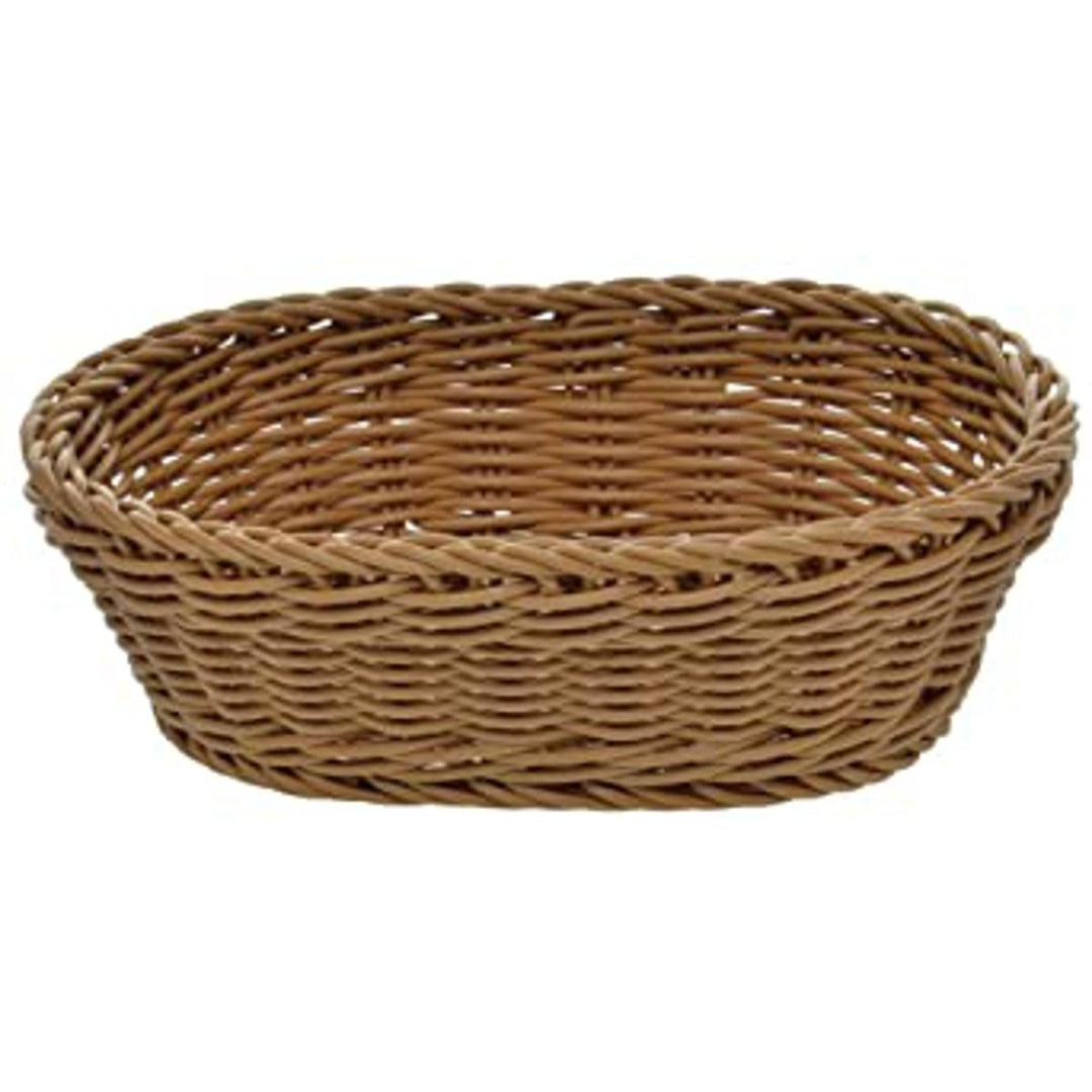 Basket Ovalwhite Or Brown Wicker