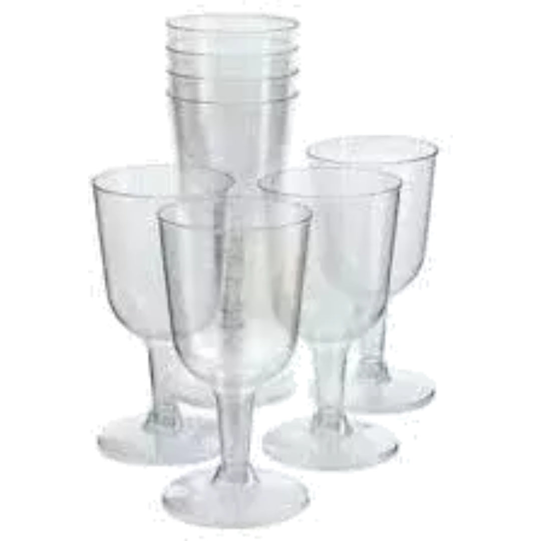 True Brands Plastic Stemmed Wine Glass