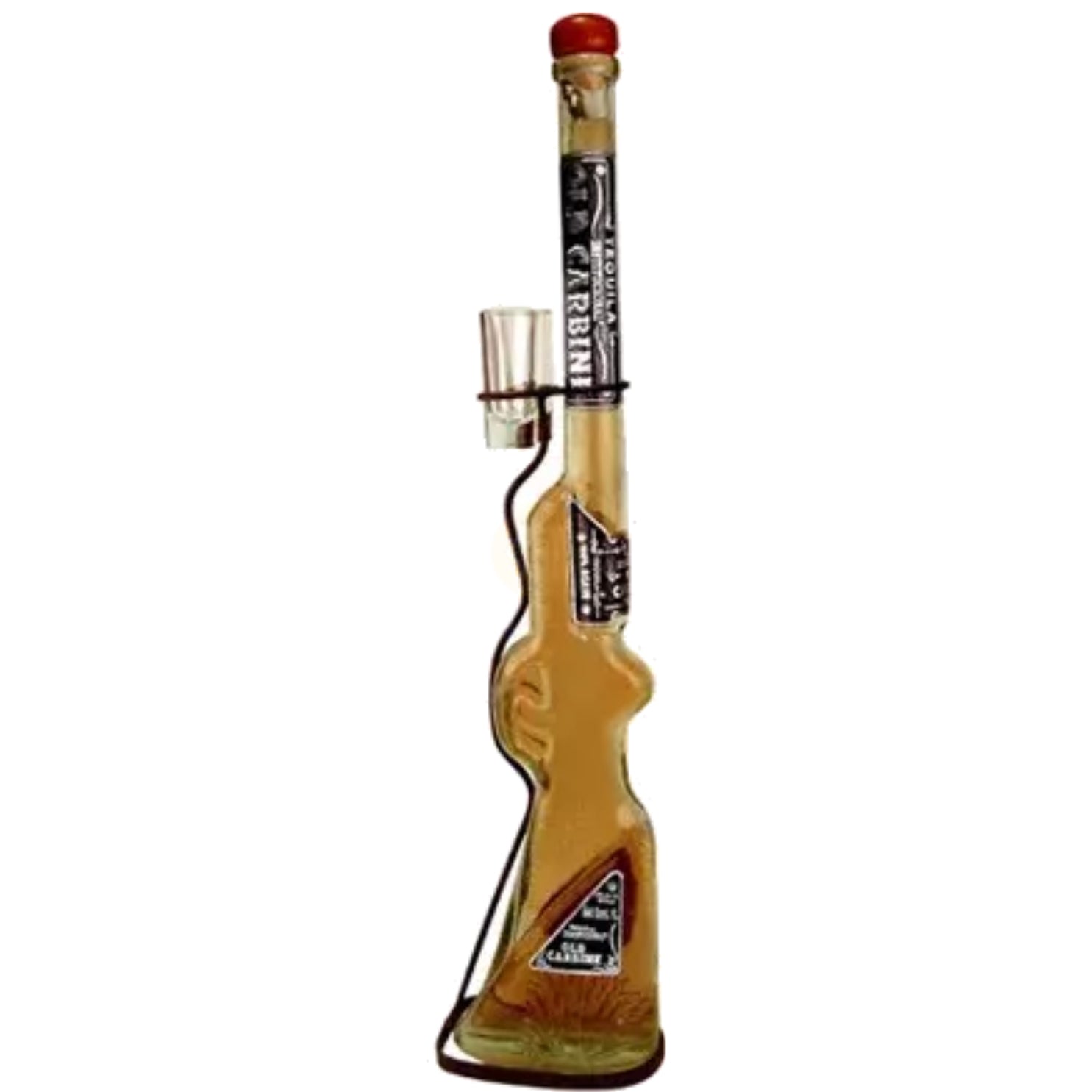 Old Carbine Silver Tequila Rifle With Shot Glasses