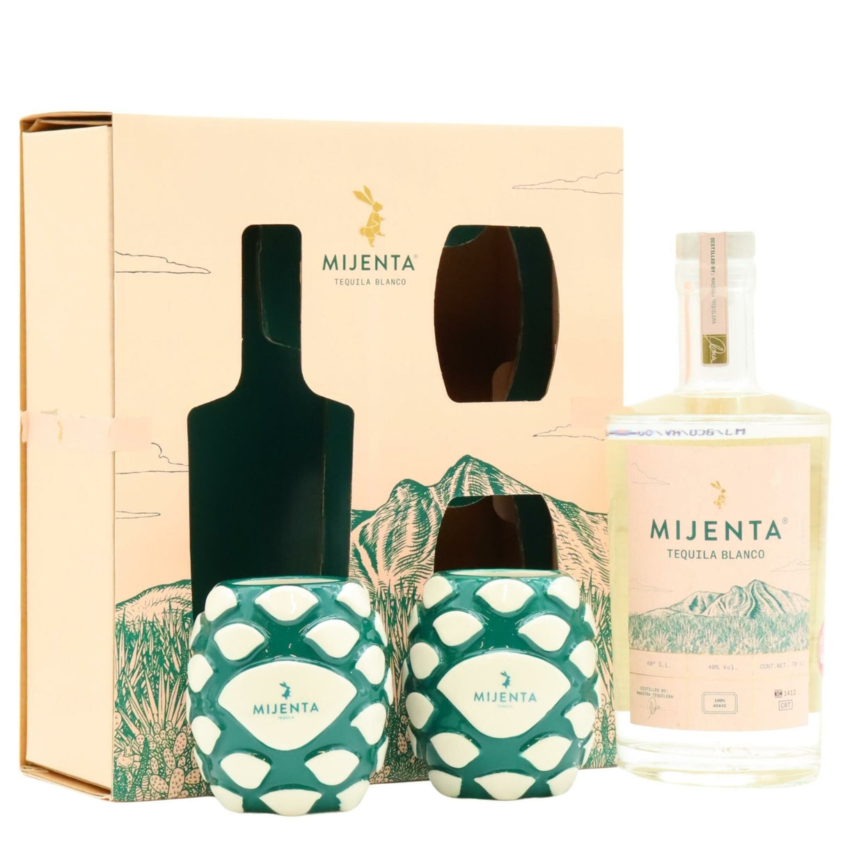 Mijenta Blanco Tequila Gift Set With Glasses