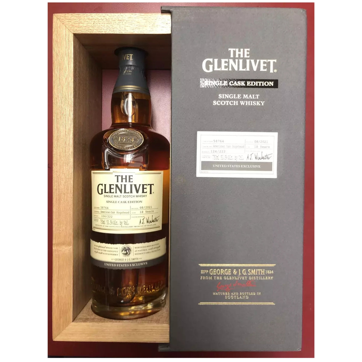 The Glenlivet Single Cask Edition American Oak Hogshead 18 Year Old Single Malt Scotch Whisky 107 proof