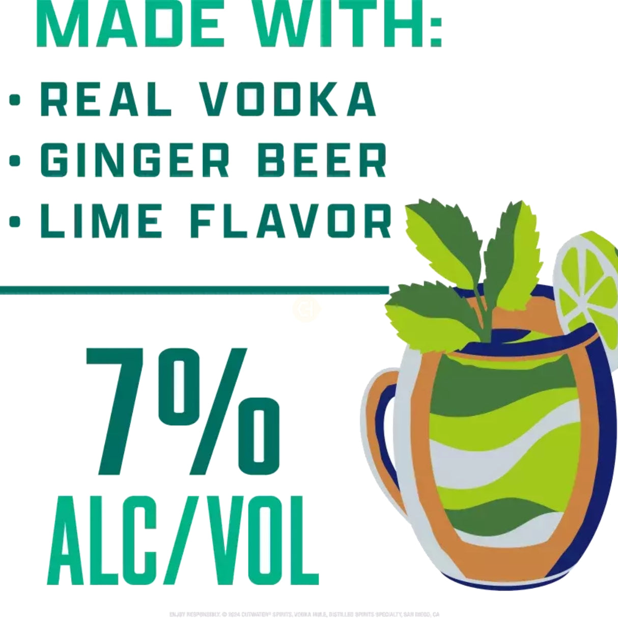 Cutwater Ginger Beer & Lime Flavor Vodka Mule