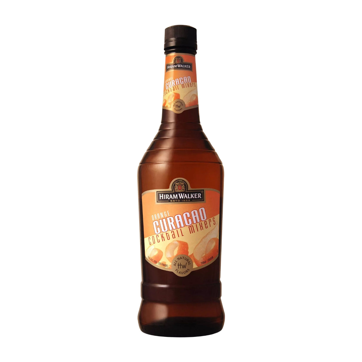 Hiram Walker Peach Brandy Bottle