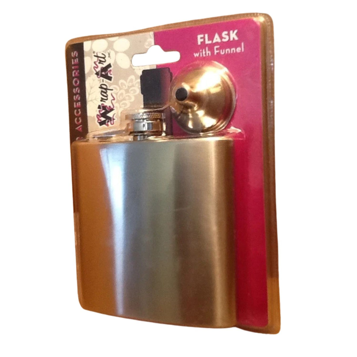 Wrap Art Stainless Steel Flask With Funnel