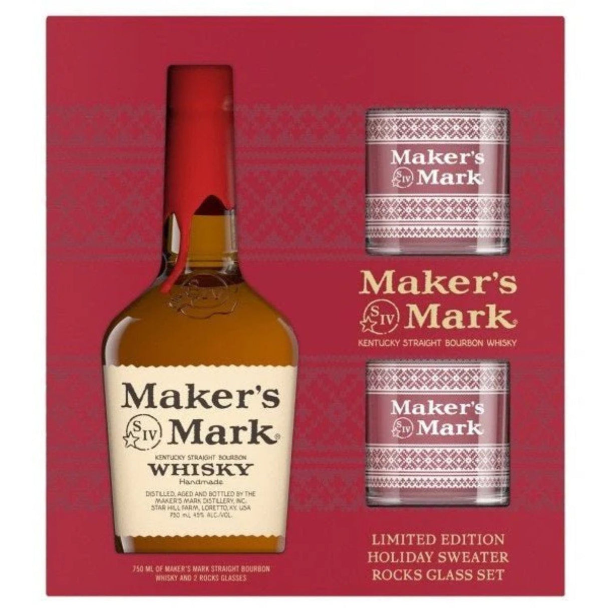 Makers Mark Bourbon Whisky With Flask Gift Set